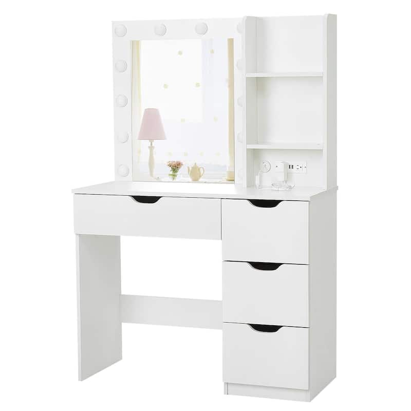 Vanity Desk with Mirror & Lights