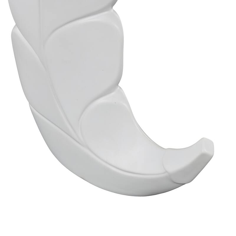 Black or White Ceramic Slanted Leaf Decorative Vase