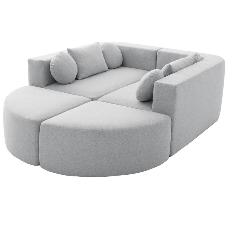 Roomfitters Modular Boneless Sectional Sofa Bed with Deep Seating and Curved Design for Living Room