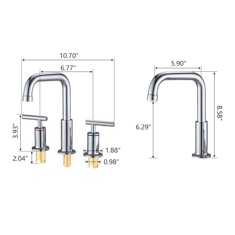 PROOX 8 in.Widespread Lavatory 2 Handles Bathroom Faucet with Drain Assembly