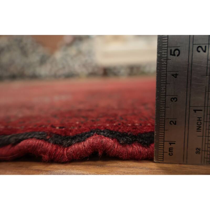 Hand Knotted Oriental 100% Wool Carpet Traditional Geometric Red Balouch Area Rug - 5' 11'' X 3' 4''