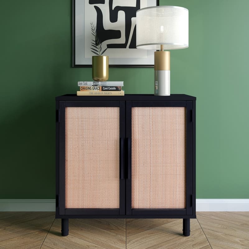 Hopper Studio Delancey Black Brown 2 Door Cabinet - Wood Finish - Brown/Black