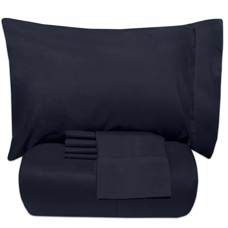 Sweet Home Collection Luxury Solid Bed-In-a-Bag with Sheet Set