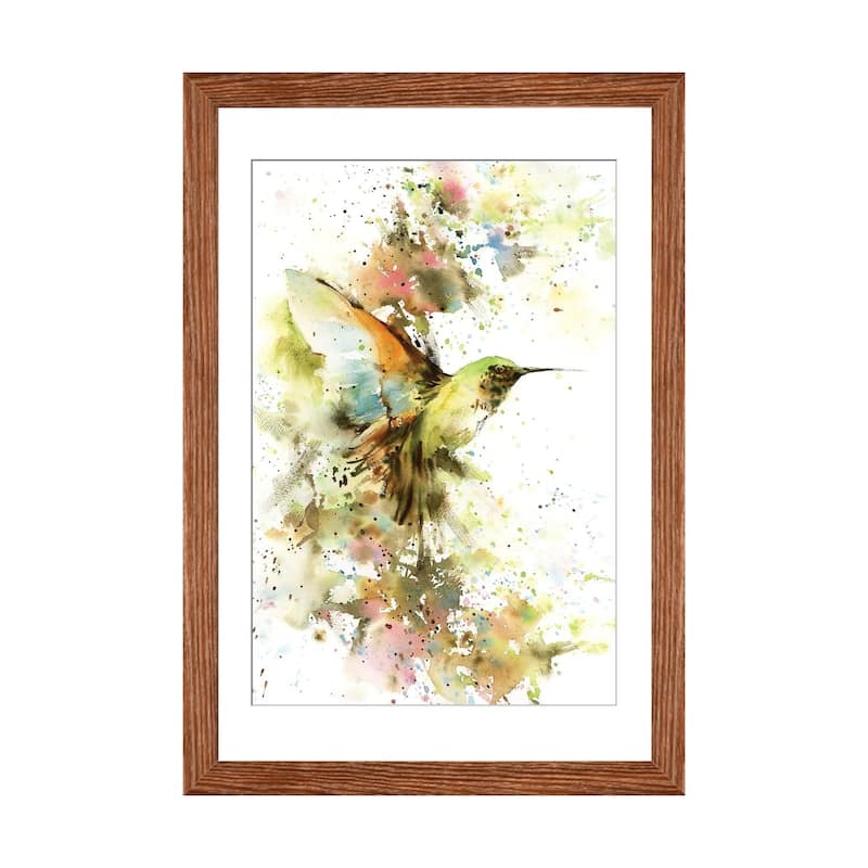 iCanvas "Hummingbird In Summer Colors" by Sophie Rodionov - Walnut - 32x24x1