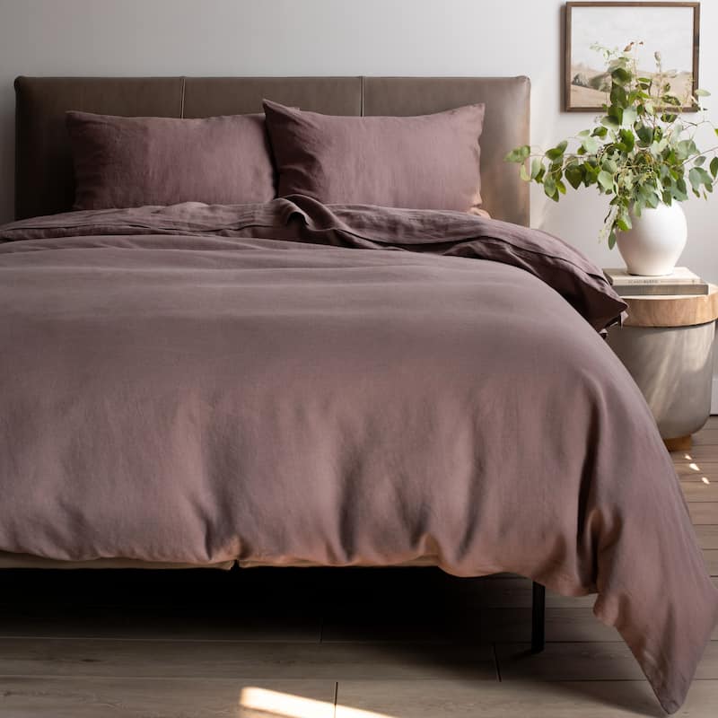 100% French Linen Duvet Cover by BOKSER HOME - Clove - King