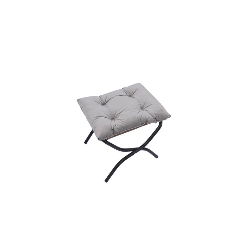 Accent Contemporary Lounge Chair, Single Steel Frame Sofa Chair with Armrests and A Side Pocket,with ottoman,with footrest