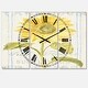 preview thumbnail 2 of 4, Designart 'Floursack Florals II' Cottage 3 Panels Oversized Wall CLock - 36 in. wide x 28 in. high - 3 panels