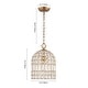 preview thumbnail 9 of 53, Vintage Glam Crystal Bird Cage Lantern Chandelier - Distressed Brass
