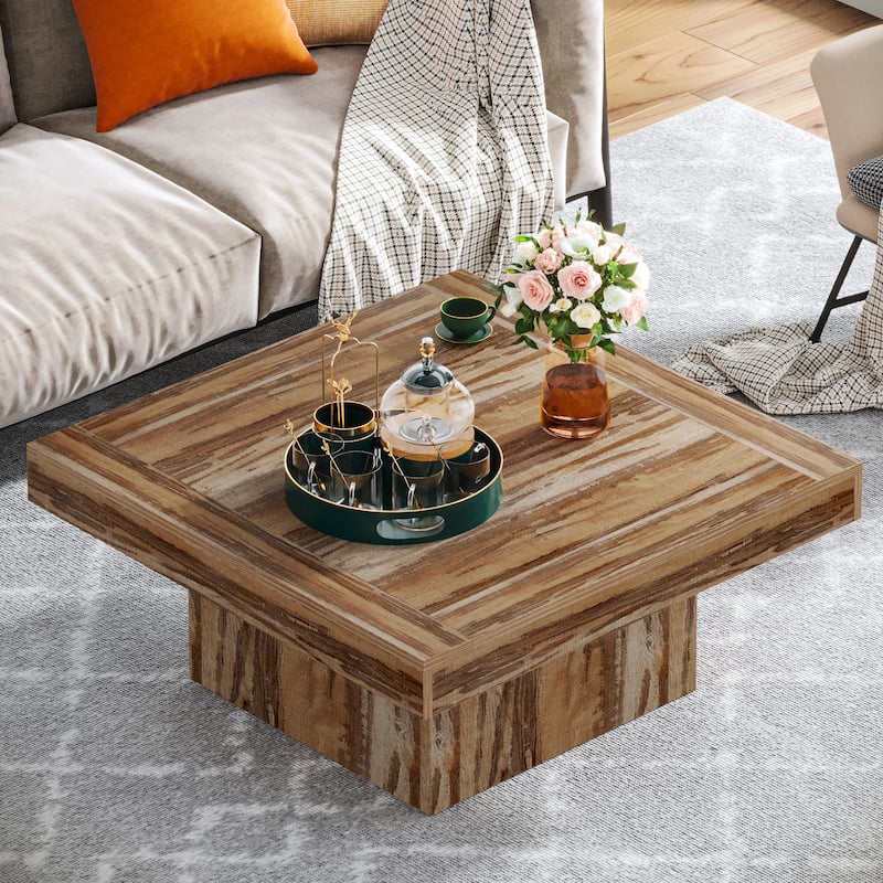 35.43'' Square LED Coffee Center Table for Living Room