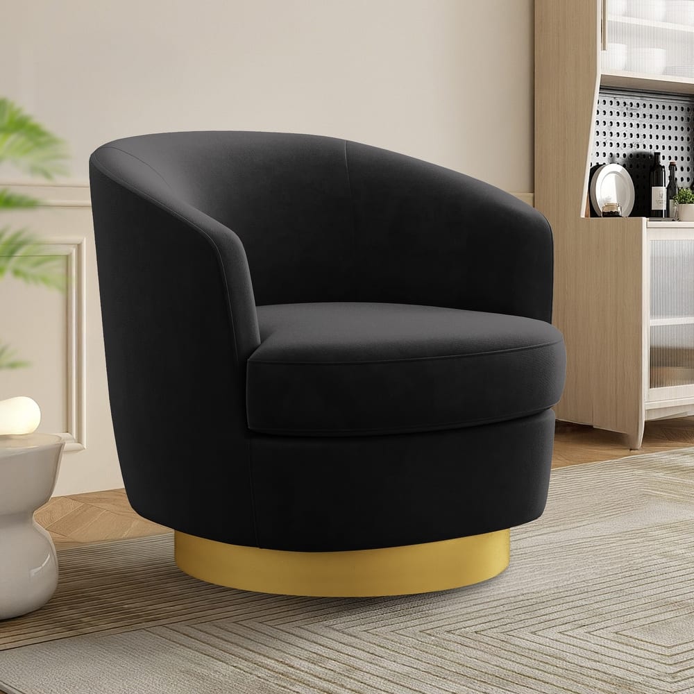360 Degree Velvet Swivel Club Chair, Soft & Comfotable