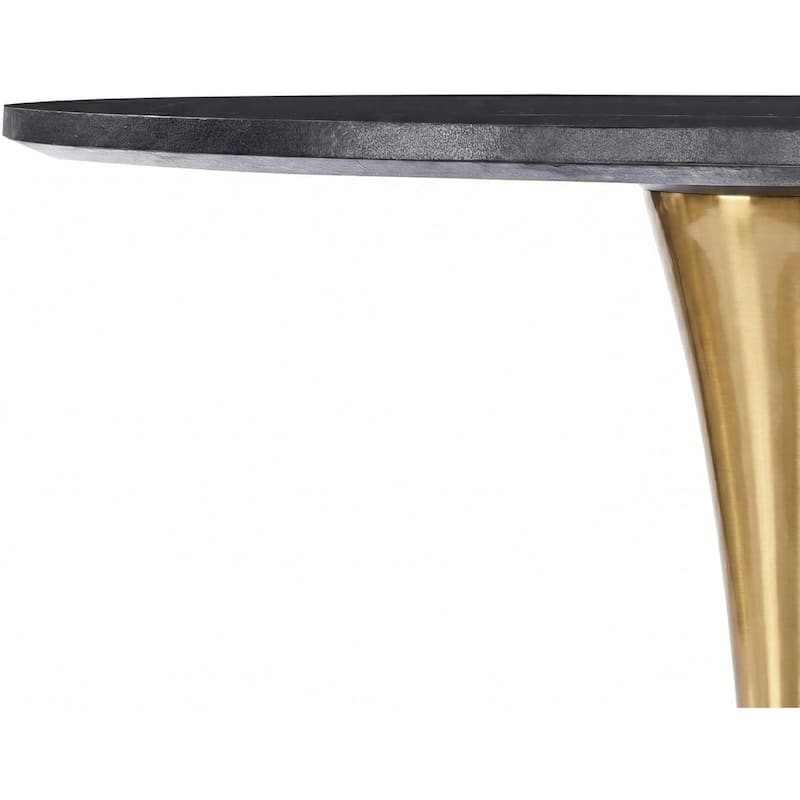 Bristol 40" Modern Round Dining Table with Accent Gold Steel Pedestal Base, Scratch-Resistant and Easy-Care