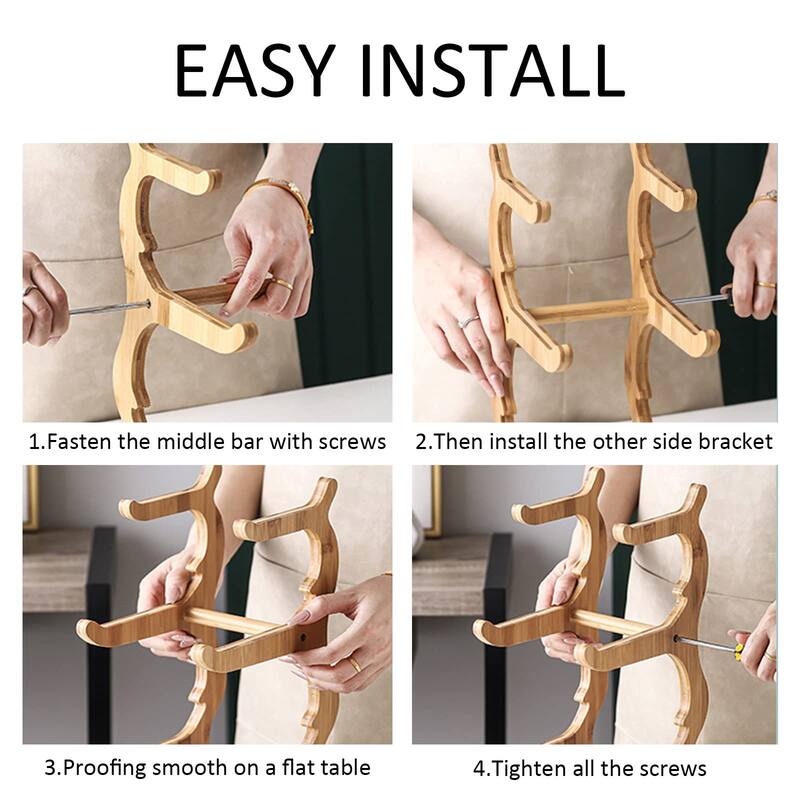 3 Tier Ceramic Fruit Bowl With Bamboo Wood Stand for Kitchen Counter,Porcelain Fruit Basket for Vegetable Storagee