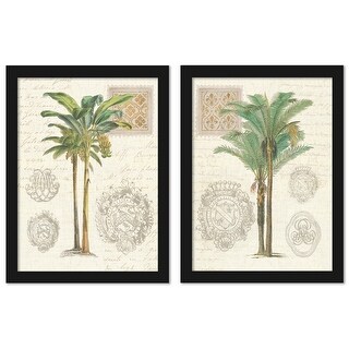 Vintage Palm Study by Wild Apple - 2 Piece Black Framed Print Set