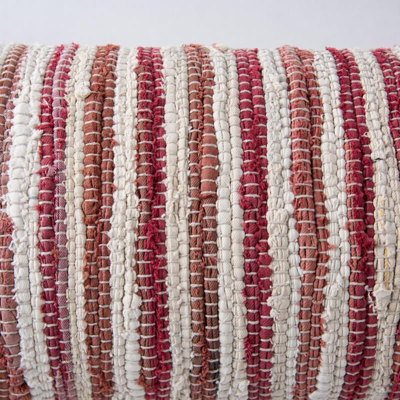 Rizzy Home Striped Textured Recycled Denim Throw Pillow