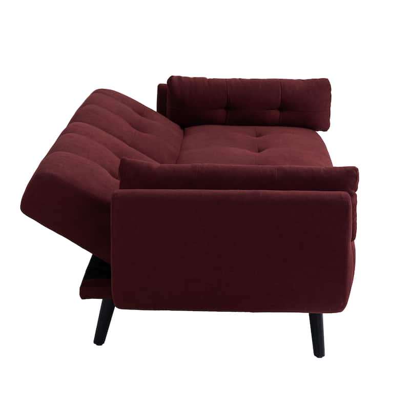 2Set Adjustable Backrest Convertible Futon Sleeper Couch