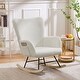 preview thumbnail 1 of 27, VECELO Rocking Chair Padded Seat with Pocket, Rocking Chair Nursery Rocker, Set of 1/2 Set of 1 - White