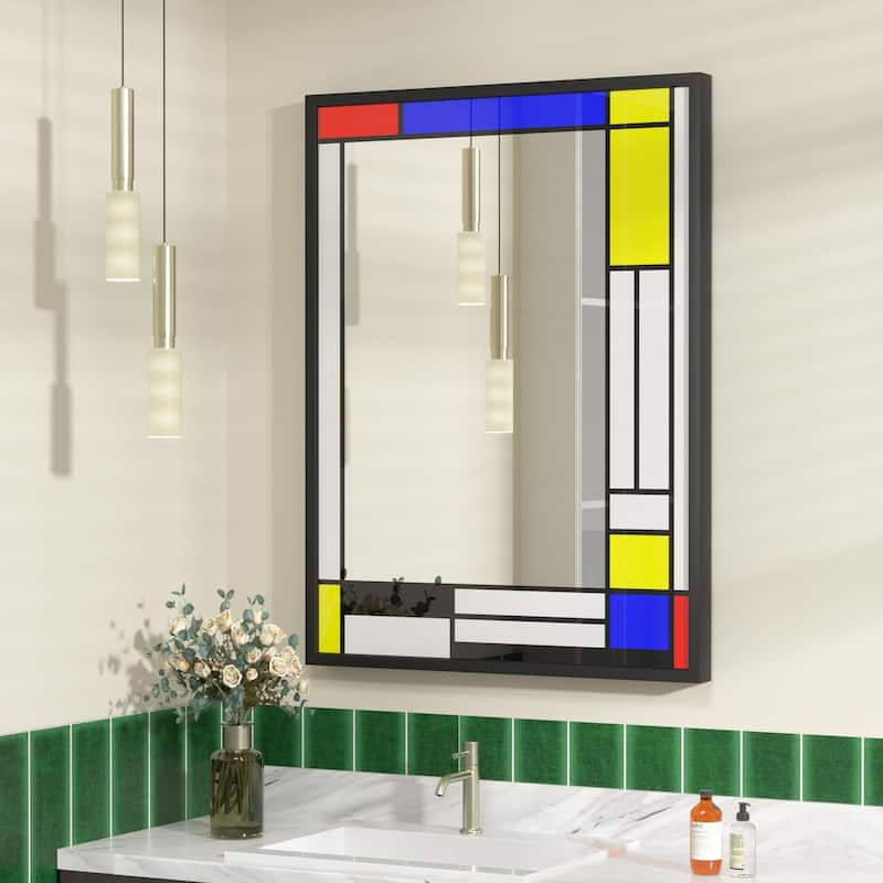 Window Pane Wall Decor Bathroom Vanity Mirror Mounted