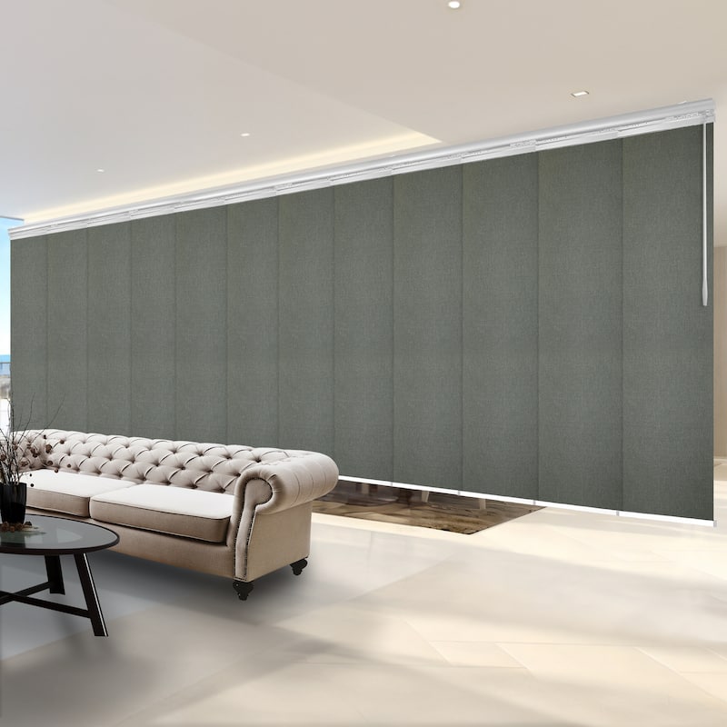 InStyleDesign Atticus 12-Panel Double Rail White Panel Track Extendable 140"-260"W x 94"H, Panel width 23.5".