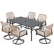 preview thumbnail 75 of 92, Versatile Outdoor Dining Sets w Swivel/Folding Chairs & Steel Slat Table and HDPE Dining Table Set for Gardens, Patios