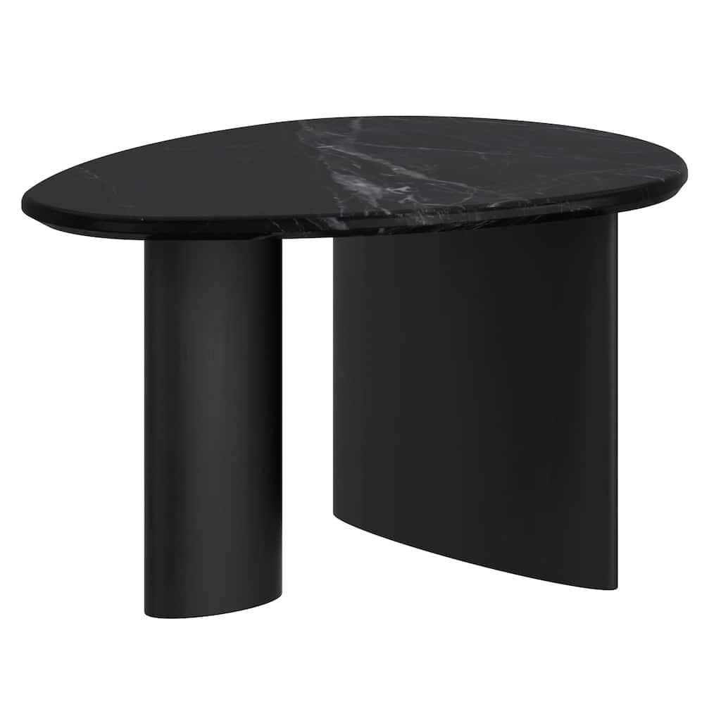 Mid-Century Modern Solid Wood & Marble Coffee Table