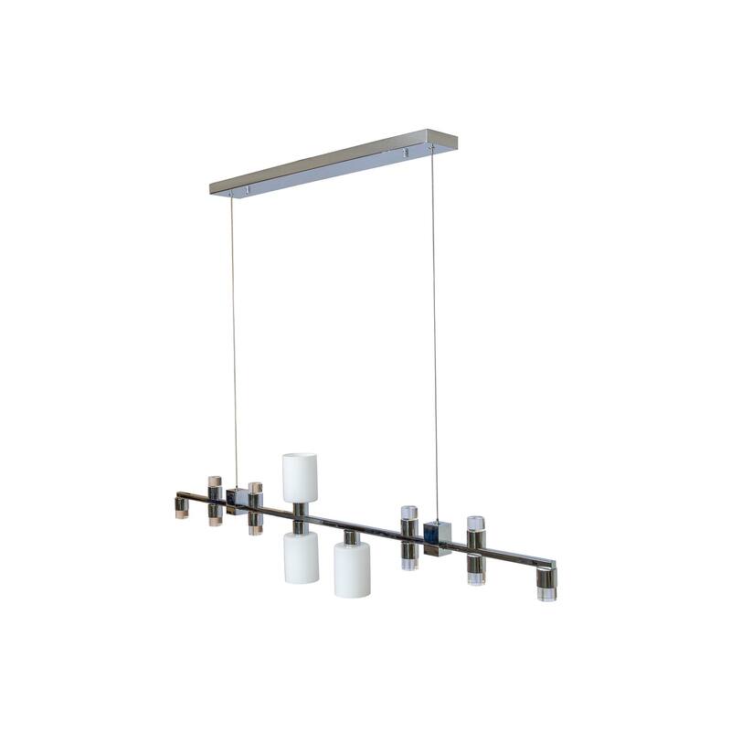 13-Light Chrome LED Chandelier With Glass Shades
