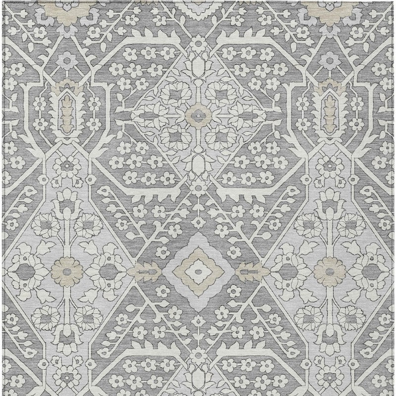 HomeRoots Floral Transitional Rectangle Outdoor Rug
