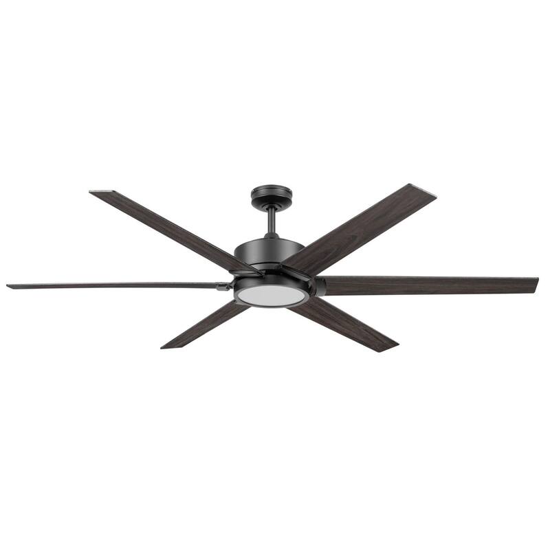 70" Honeywell Talbert Matte Black Ceiling Fan with Integrated Light and Remote - Matte Black