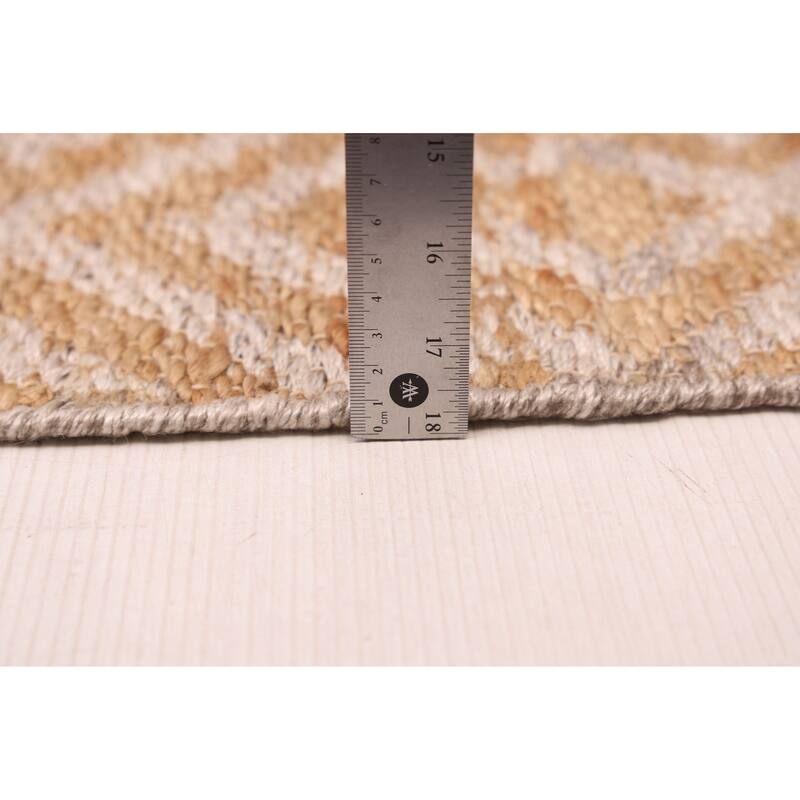 ECARPETGALLERY Flat-Weave Palas Denizli Tan Jute Kilim - 5'3 x 7'5