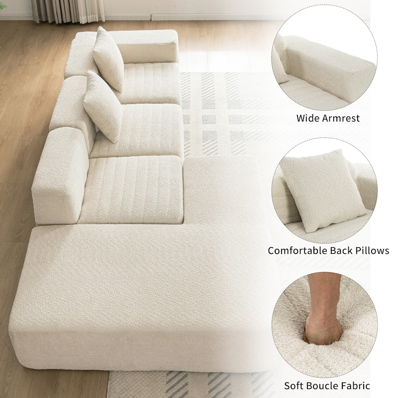 116.5" Versatile 4-Seater Sectional Sofa