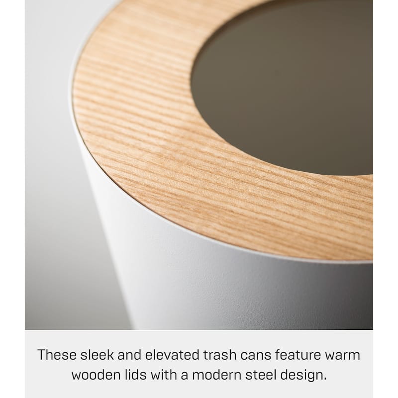 Yamazaki Home Trash Can - Two Styles, Steel & Wood