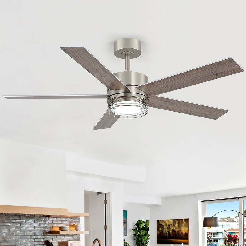 72/52-inch Reversible 8/5-Blade Dimmable LED Ceiling fan with Light and Remote