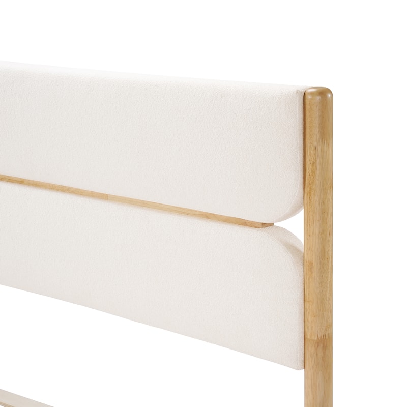 Scandinavian Platform Bed Frame with Headboard Fleece