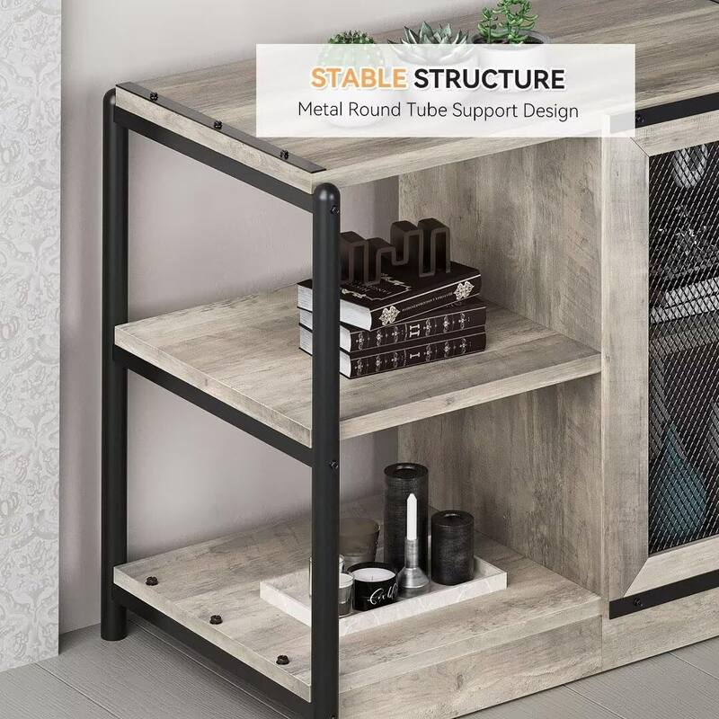 63" TV Stand Farmhouse Style TV Console Table