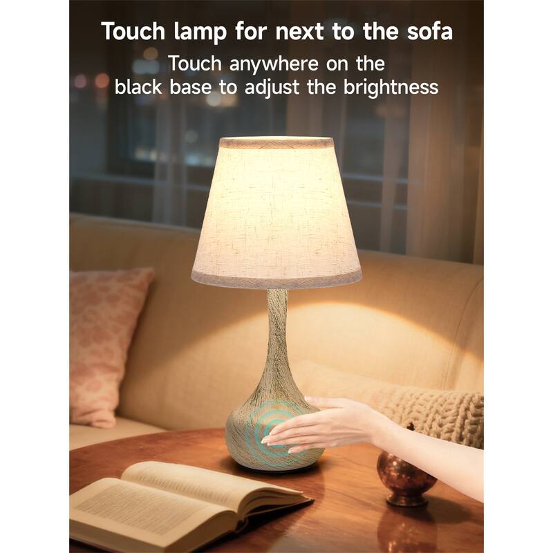 Set of 2 Farmhouse Style Touch Table Lamps