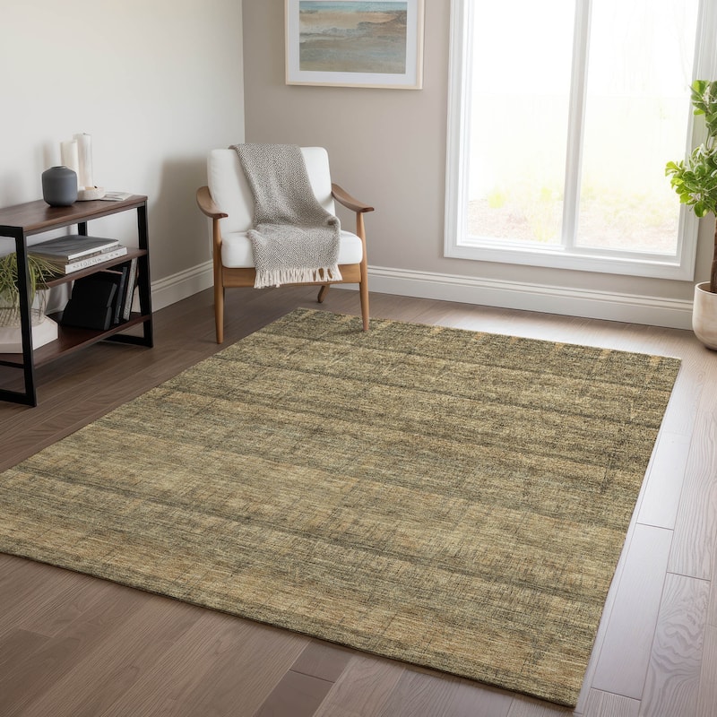 Machine Washable Indoor/ Outdoor Chantille Abstract Ombre Rug - Brown - 9' x 12'