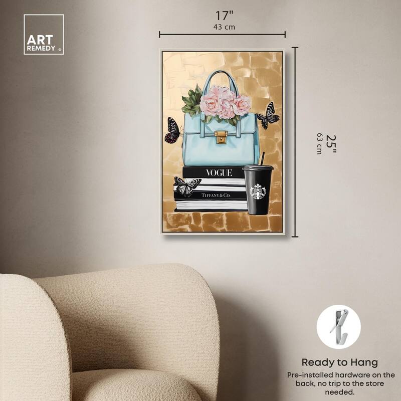Golden Era of Glam Books Canvas by Art Remedy