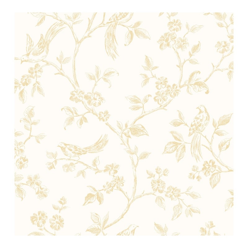 Advantage Ray Light Yellow Bird Trail Wallpaper - 20.5 x 396 x 0.025