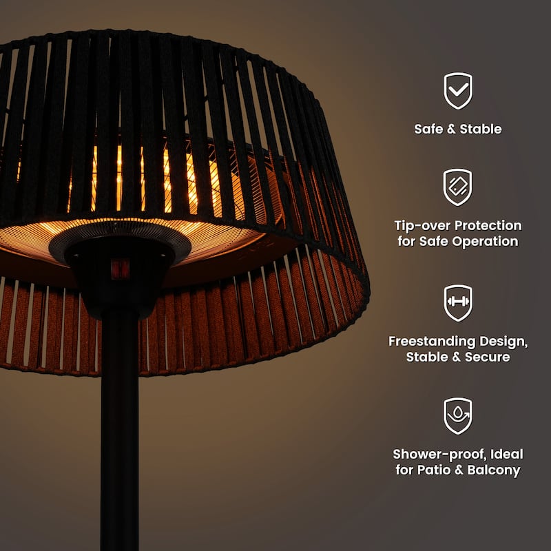 1500W Halogen Standalone Portable Indoor and Outdoor Patio Heater