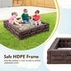 preview thumbnail 18 of 27, Costway Kids Sandbox with Cover Bottom Liner Backyard Beach HDPE - See Details