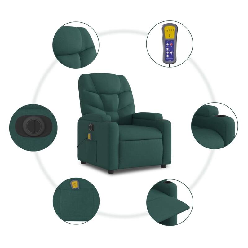vidaXL Stand up Massage Recliner Chair Light Gray Fabric