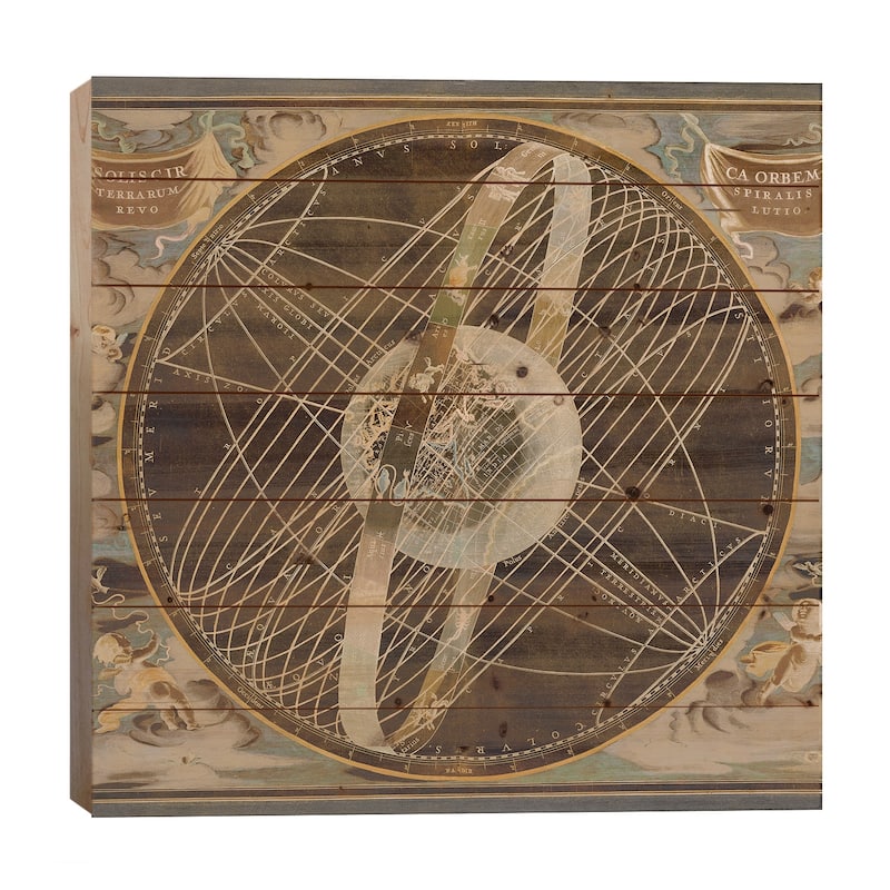 Celestial I Print On Wood by Russell Brennan - Multi-Color - 26x26x1.5