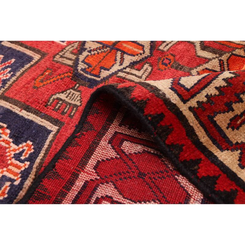 ECARPETGALLERY Hand-knotted Melis Vintage Red Wool Rug - 4'9 x 6'4