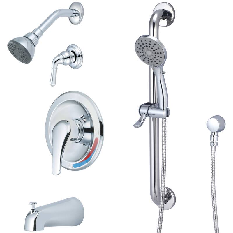 Olympia Faucets T-2300-ADA Elite Tub and Shower Trim Package with 1.5 - Polished Chrome - Polished Chrome