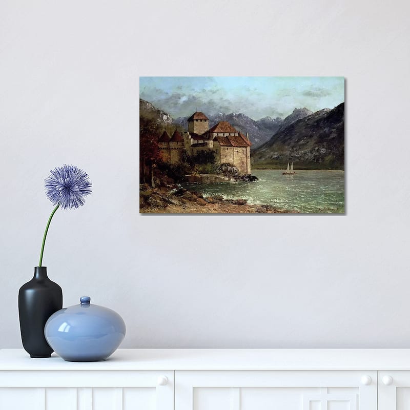 iCanvas "The Chateau de Chillon, 1875 " by Gustave Courbet Canvas Print - 12x18x1.5