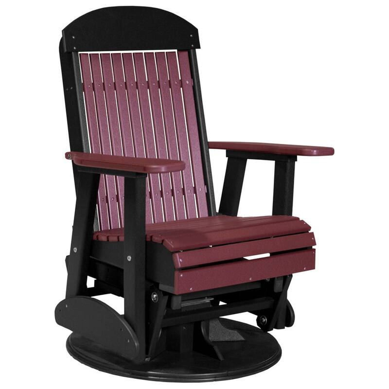 Poly Lumber Classic Swivel Glider Chair - Cherrywood & Black