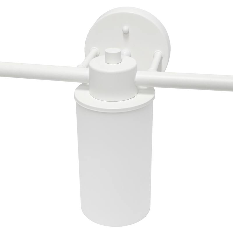 3-Light Vanity Light Fixture - Metal & White Glass Shade - Bathroom Uplight Downlight - Hallway Entryway - 7.5