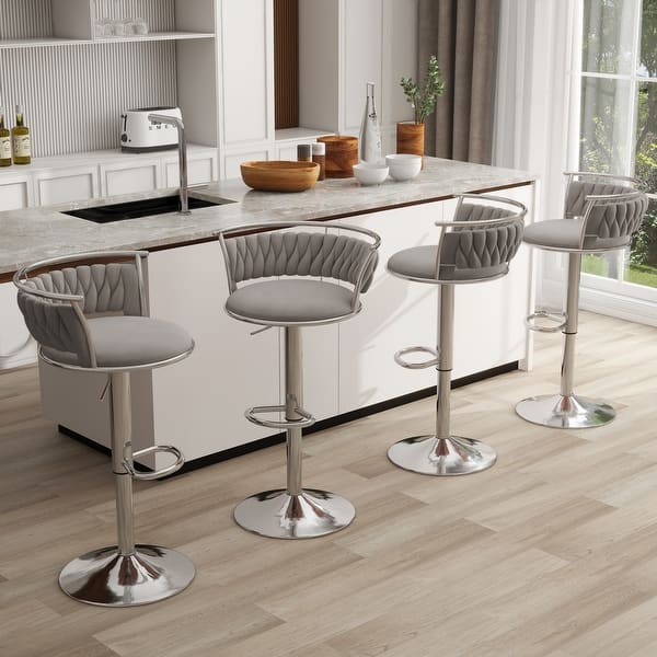 Velvet Adjustable Kitchen Stool Cassington_Home Lennyn Velvet Adjustable  Bar Stools Temple Webster