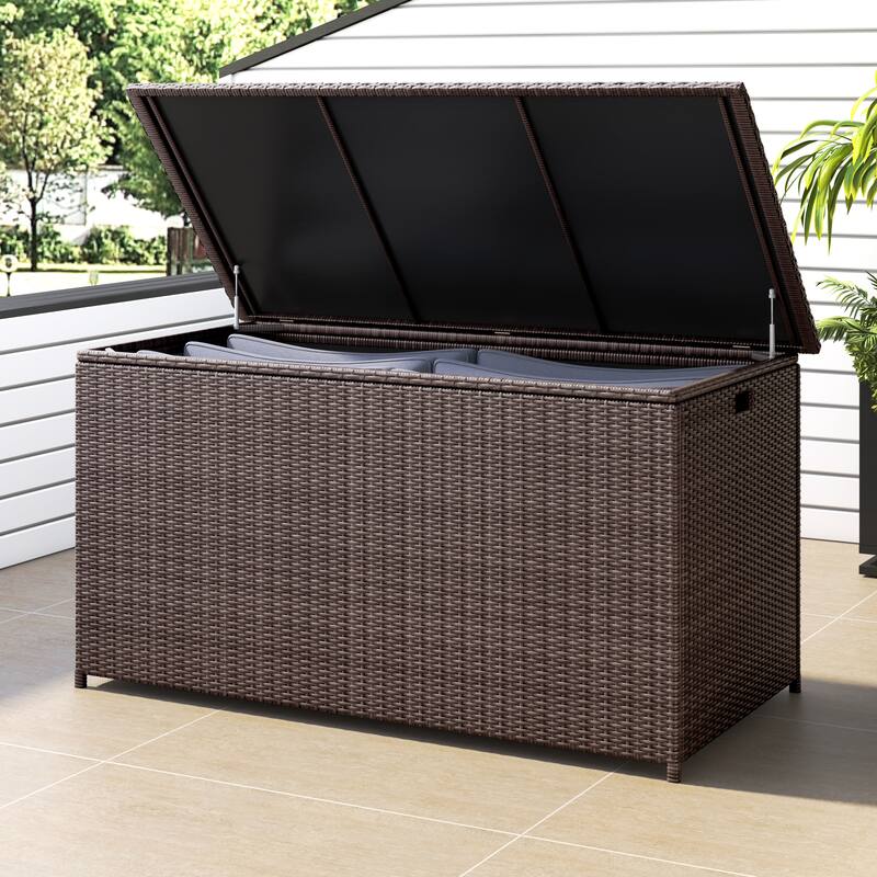 Corvus Lattice 202 Gallons Outdoor Cushion Storage Box - Brown