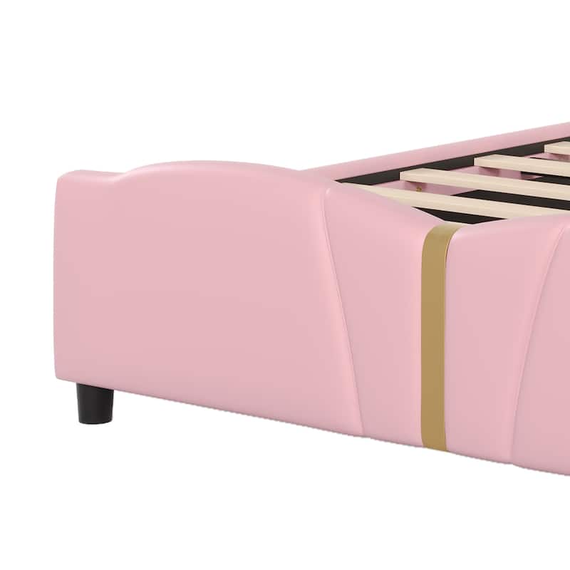 Stylish PU Leather Upholstered Platform Bed - No Box Spring Needed