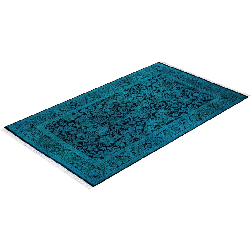 Contemporary Overdyed Wool Hand Knotted Area Rug - 3' 2" x 5' 0"